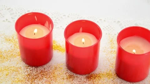 Red candles Stock Footage 44973562