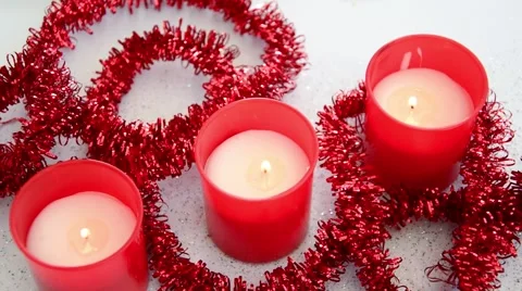 Red candles Stock Footage 44973752