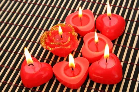 Red candles Stock-Fotos
