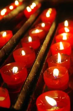 Red candles Stock Photos
