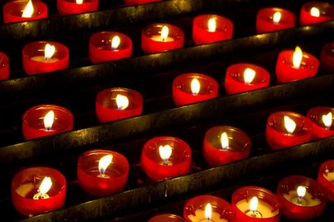 Red candles Stock Photos