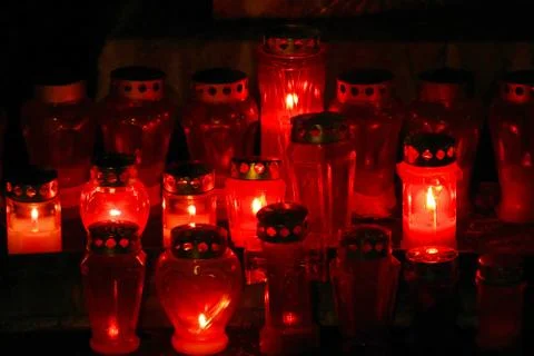 Red candles Stock Photos