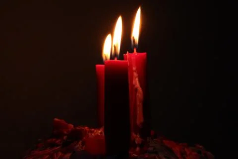 Red candles Stock Photos