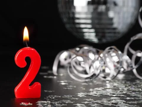 Red candles showing Nr. 2 Stock Photos