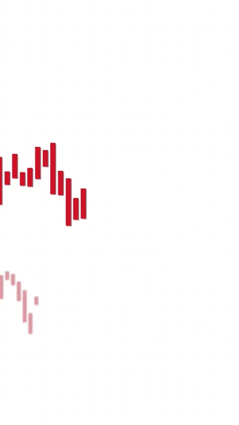 Red Candlestick Chart Animation Showing Downward Financial Trend Vídeos de archivo 320092039