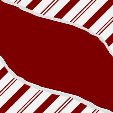 Red candy cane christmas torn background for your message or invitation Stock Illustration
