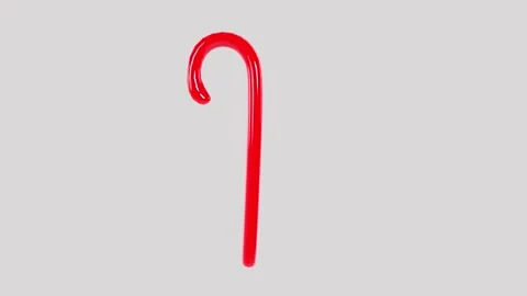 Red candy cane isolated on white background Stock-Footage 307308463