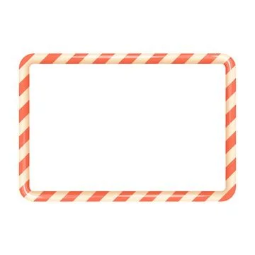Red candy cane rectangular frame for Christmas layout or card Stock Illustration