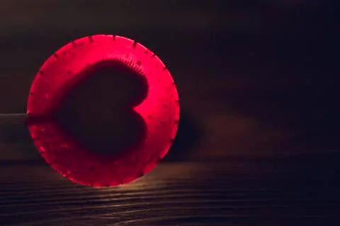 Red candy with a heart Foto stock