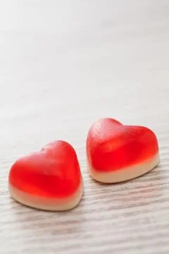 Red candy hearts Stock Photos