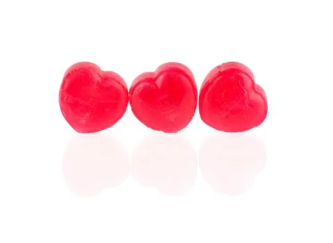 Red candy hearts Stock Photos