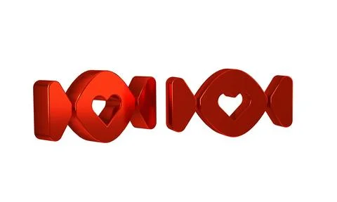 Red Candy icon isolated on transparent background. Happy Valentines day. Stock Illustration