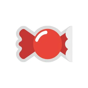Red candy wrapper sticker. Vector Stock Illustration