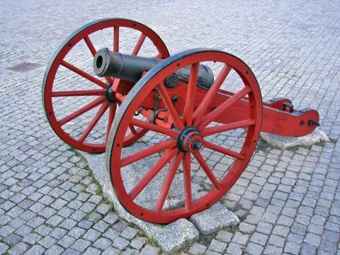 Red cannon Fotos Stock