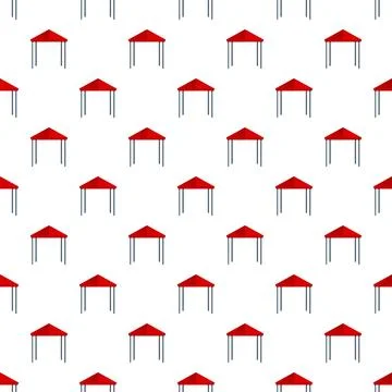 Red canopy tents vector seamless pattern background イラスト素材