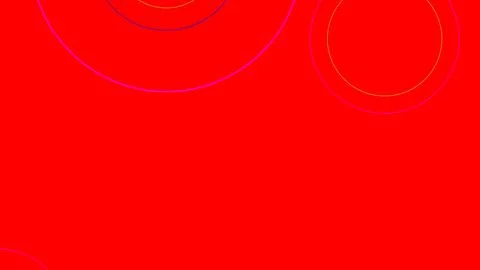 Red canvas with subtle overlapping circular outlines in purple, yellow, and p Stock Illustration