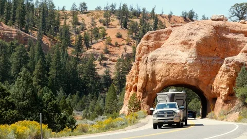 Red Canyon Arch, UT Stock Footage 93642733