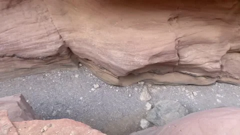 Red Canyon Timna Park Eilat Israel sandstone rock fissure Stock Footage 222539075
