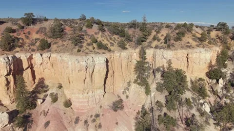 Red Canyon Utah Cliffs Pines Rock Aerial Drone Mountains Reveal Desert Landscape Video stock 334509615