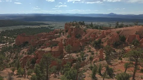 Red Canyon Utah Drone Push Over Red Rock Valley Landscape 4K Video stock 335091223