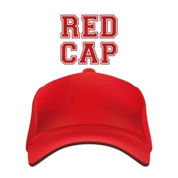 Red Cap isolated on white. Vector Illustrazione stock
