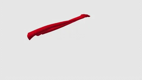 Red Cape Flowing in Wind, 3D Animation with Alpha Channel Stock Footage 348313171