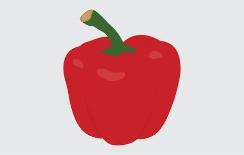 Red capsicum Vector Art Illustration Isolated on white background Stock Illustration