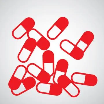 Red capsule icon Stock Illustration