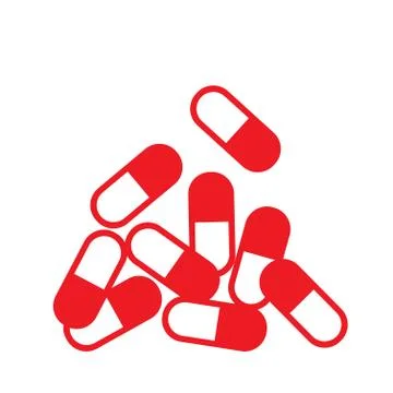 Red capsule icon Stock Illustration