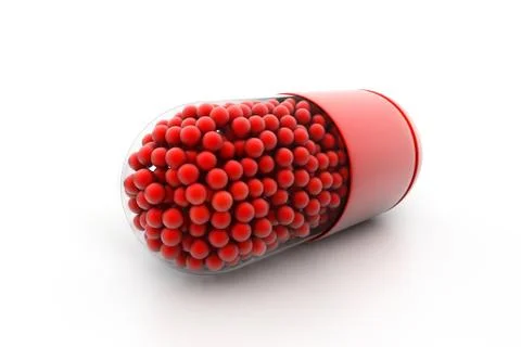 Red capsule. Stock Illustration