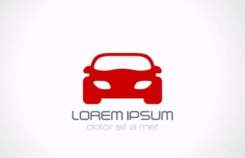 Red car abstract vector design logo template. auto service concept icon. Stock Illustration