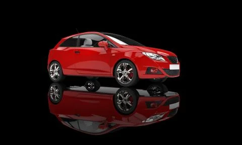 Red Car On Black Background Stock Illustration