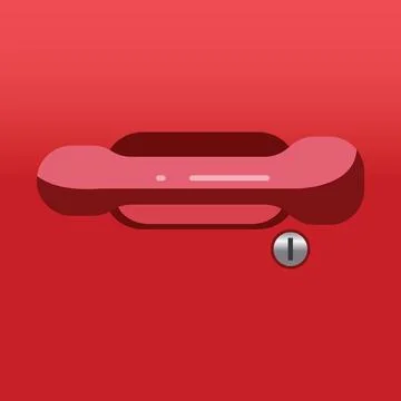 Red car door handle vector illustration concept design template Illustration