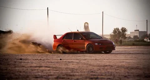 Red car drift Stock Photos
