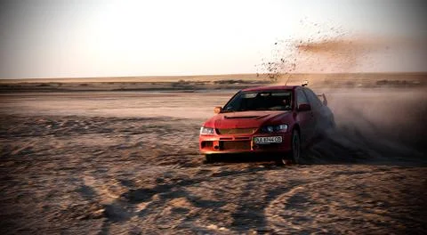 Red car drift Stock Photos