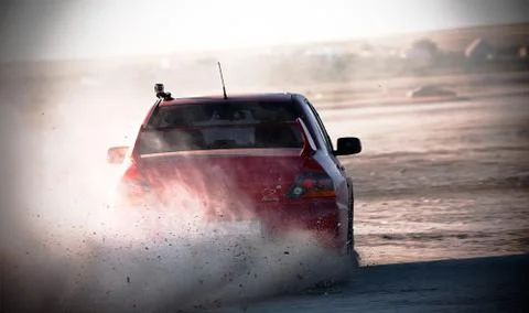 Red car drift Stock Photos