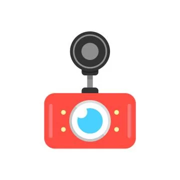 Red car dvr icon Stock Illustration