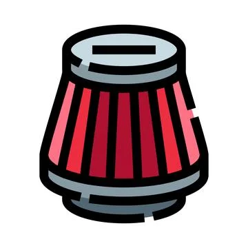 Red car engine air filter improving performance Ilustração Stock