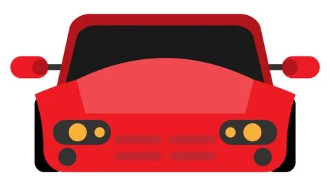 Red car front view. Stock Illustration