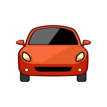 Red car front view illustration for transportation concept Stock Illustration