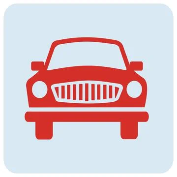 Red car front view vector icon Stock Illustration