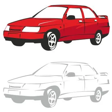 Red car Stock Illustration
