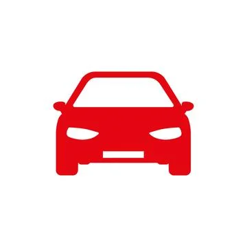 Red car isolated on white background. Front view. Vector illustration Stock Illustration