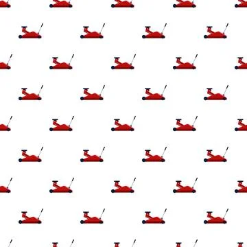 Red car jack tool seamless pattern background Illustrazione stock