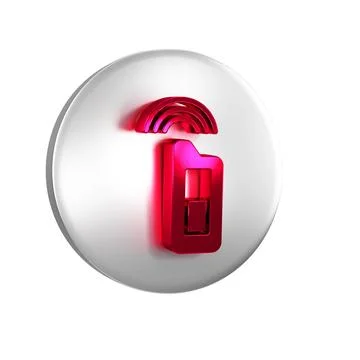 Red Car key with remote icon isolated on transparent background. Car key and  Stockillustratie