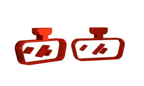 Red Car mirror icon isolated on transparent background. Stock Illustration
