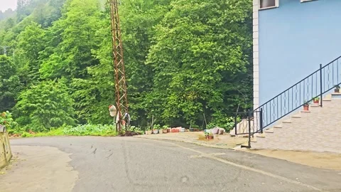 A red car parked on. Stock Footage 282781564