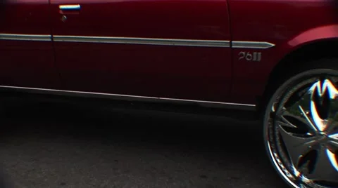 Red car rims 2 Stock Footage 7744836
