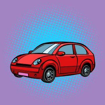 Red car, road transport Stock Illustration