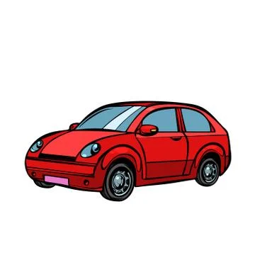 Red car, road transport. Isolate on white background Stock Illustration
